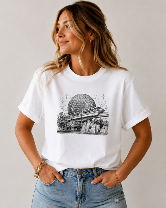 Women's Epcot Retro Globe T-Shirt - White