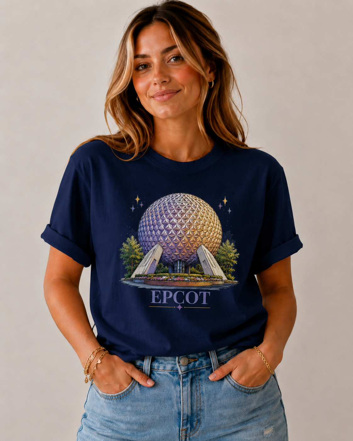 Women's Epcot Flower & Garden T-Shirt - Navy
