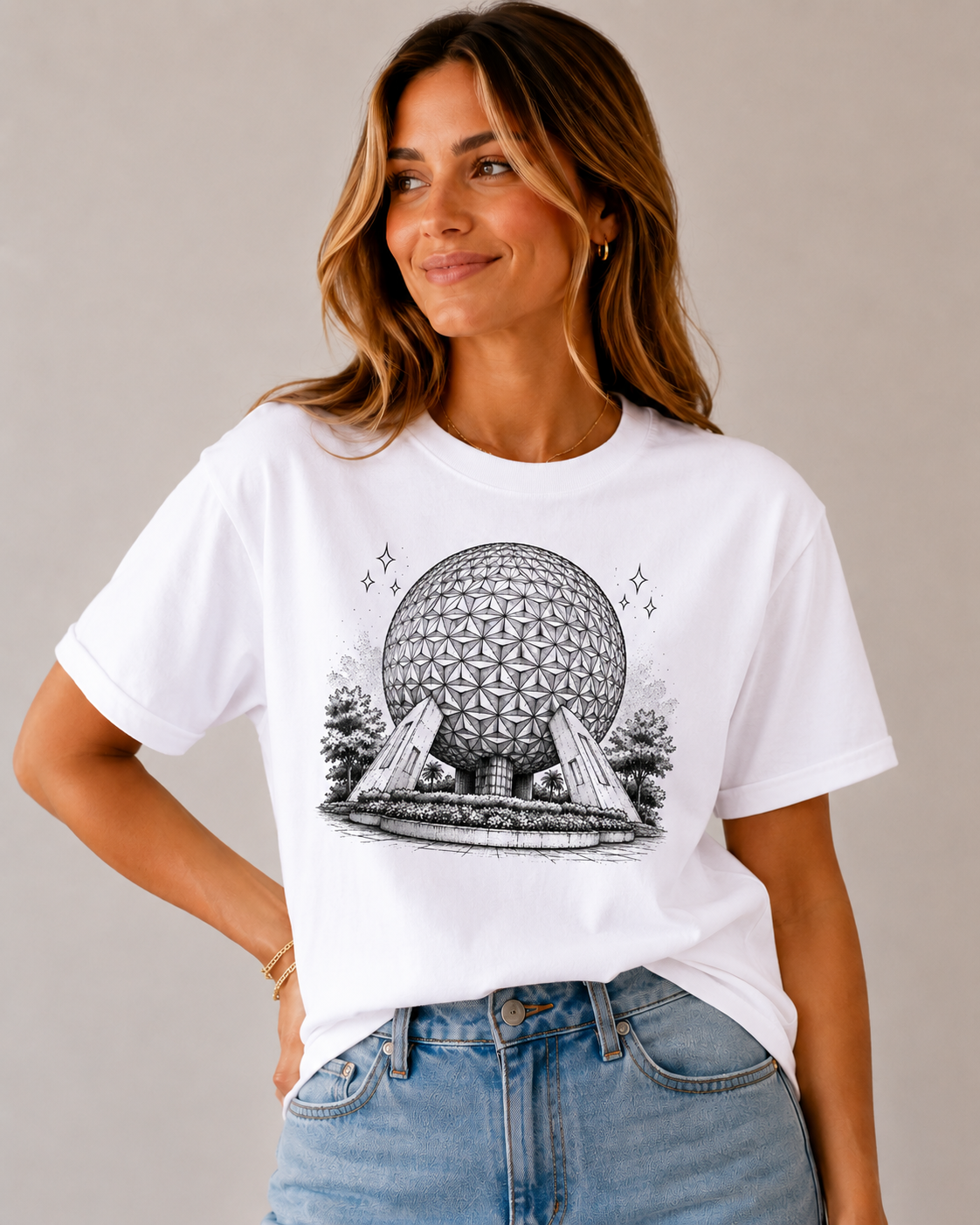 Women's Epcot Spaceship Earth T-Shirt - White